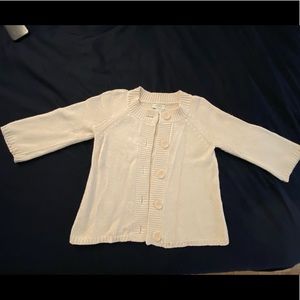 White knit button down cardigan
